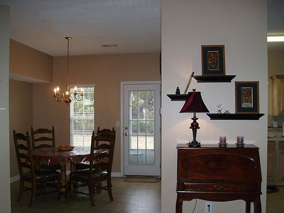 View from great rm into kitchen