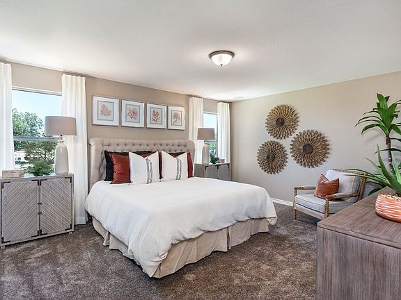 Plan 2245 Primary Bedroom as modeled at Deer Crest