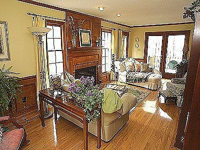 Living Room with attached deck and screened porch