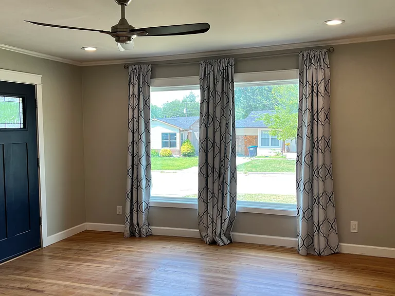 Living room looking towards entry door and front of house