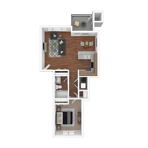 Floor plan 1x1 The Santiam