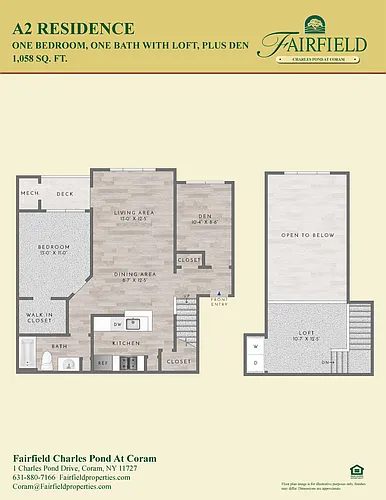 Floor plan A2DL Residence 1BR Plus Den Plus Loft - Sawyer