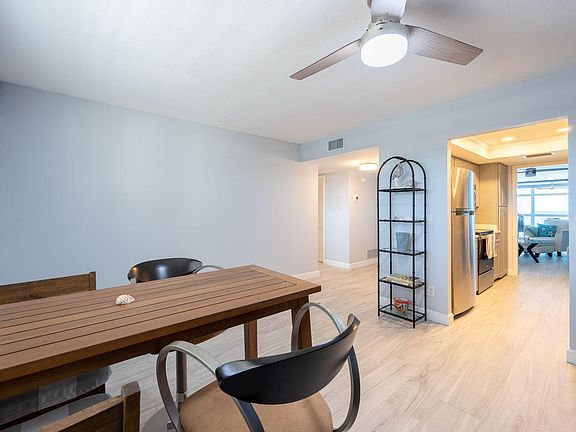 View of the condo from the front room. The guest suite is to the left and the kitchen from the right.