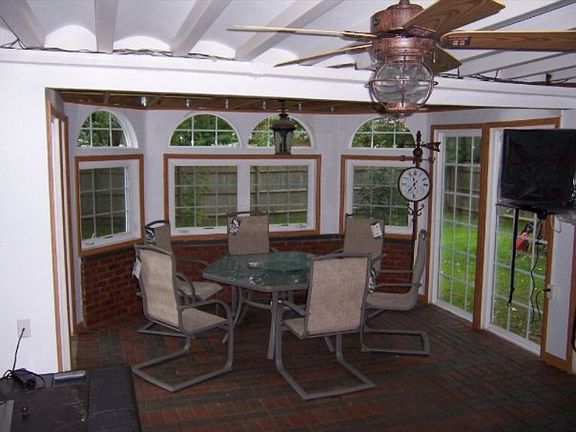 Interior of enclosed patio.