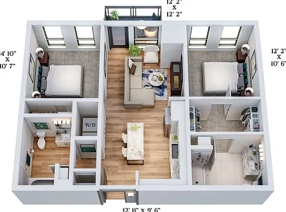 C3 | 2x2 | 955 sq ft C3 | 2x2 | 955 sq ft