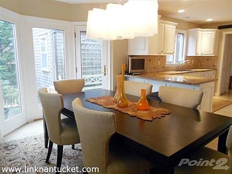 Dining room with view to kitchen