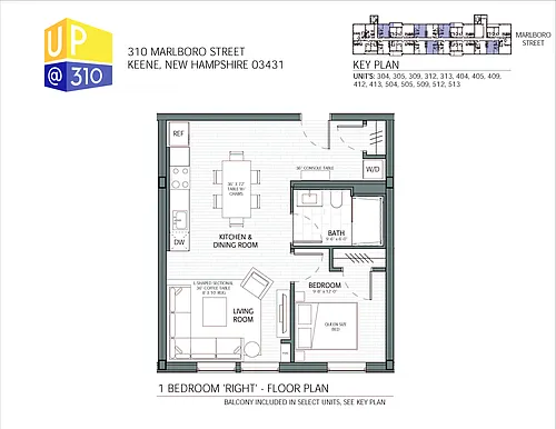 Floor plan 1 BEDROOM RIGHT