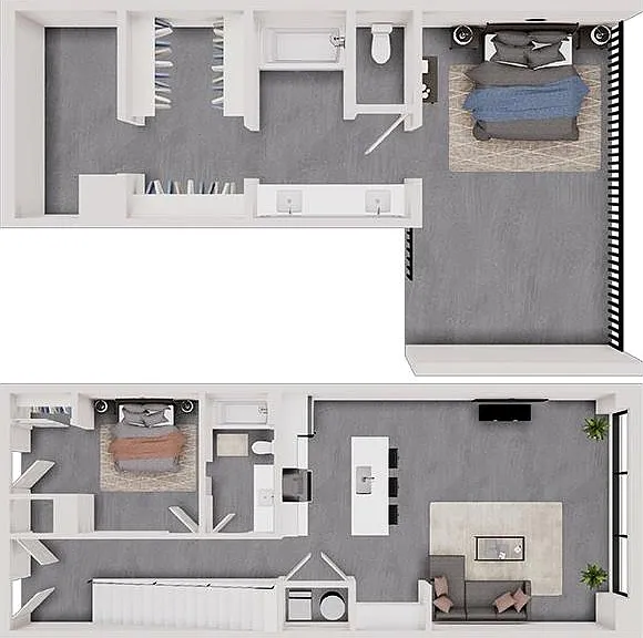 1F Loft - 1 Bedroom, Loft, 2 Bathroom
