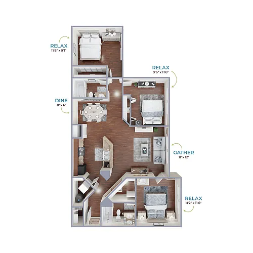 Floor plan 3 BEDROOM