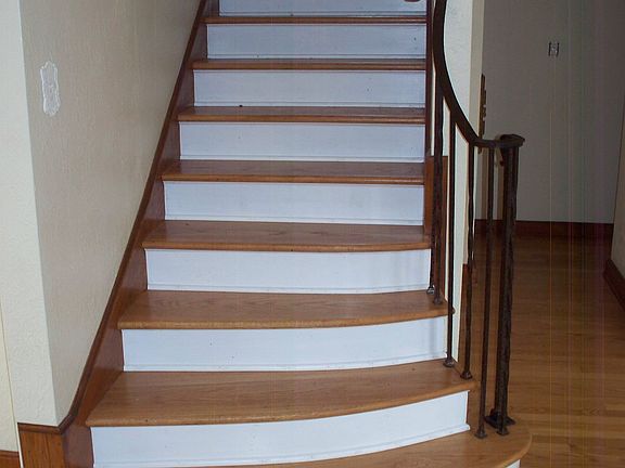 staircase from living room to second floor