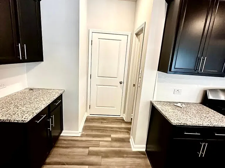 kitchen connected to garage
