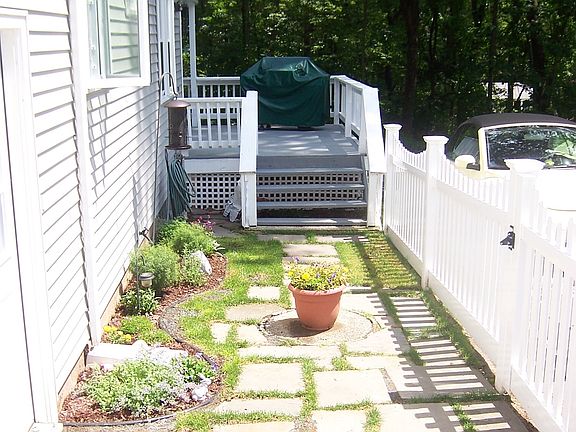 The entryway is gated.