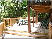 One of three decks overlooking the lake