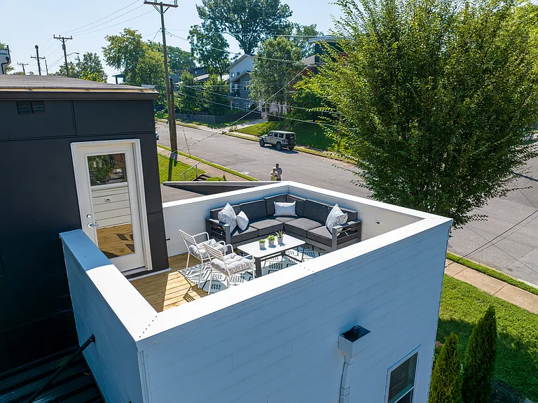 Upstairs patio off the loft. Perfect views of downtown (especially on 4th of July & New Year's!)
