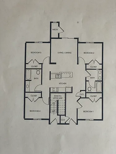 Floor plan Four Bedroom - Ground Level- By the Bed Pricing