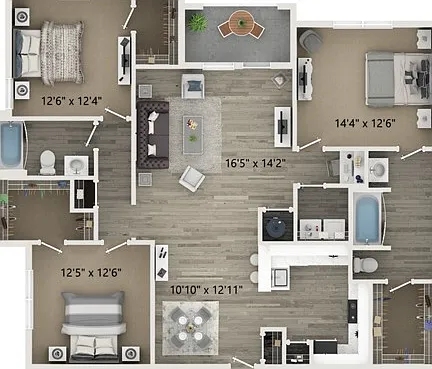 Three bedroom two bath floor plan Three bedroom two bath floor plan