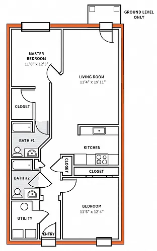 Floor plan Sarah (ADA)