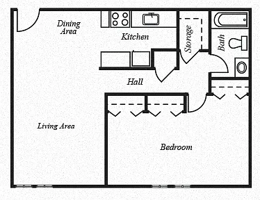 Floor plan One Bed One Bath