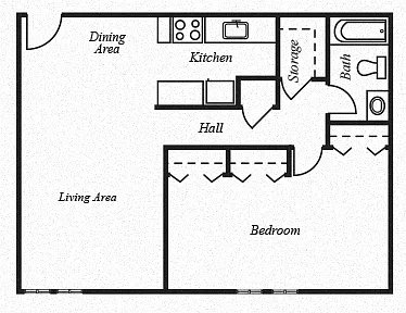 Floor plan One Bed One Bath