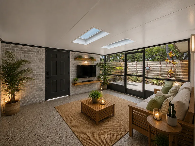 Staged Outdoor living space to help visualize. Unit is unfurnished
