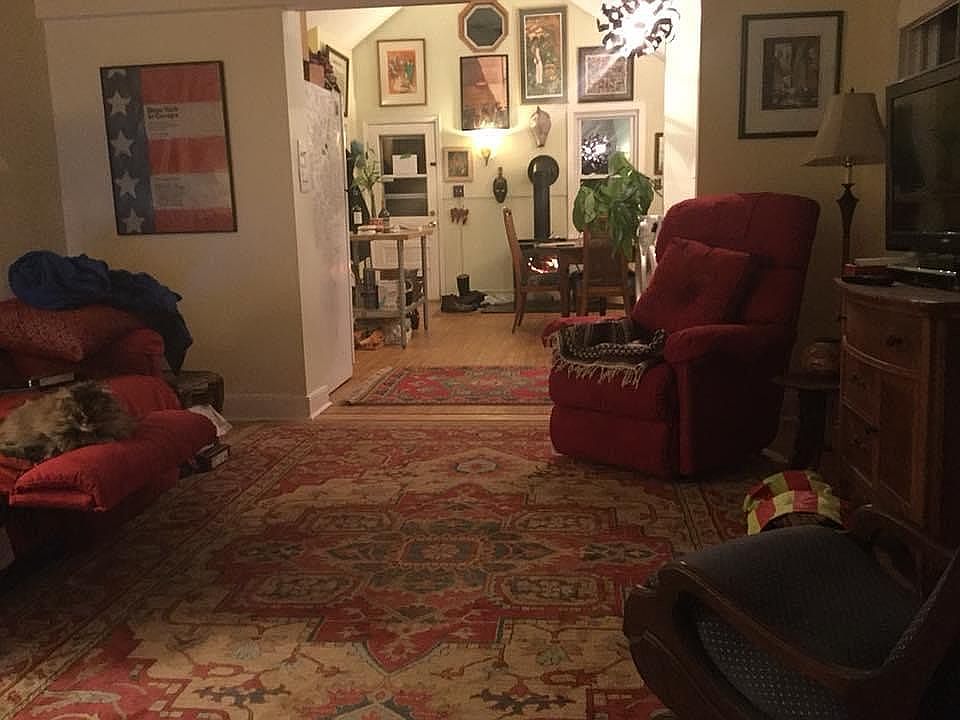Living room opens into kitch