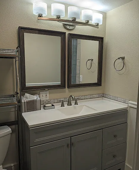 Downstairs bathroom vanity.