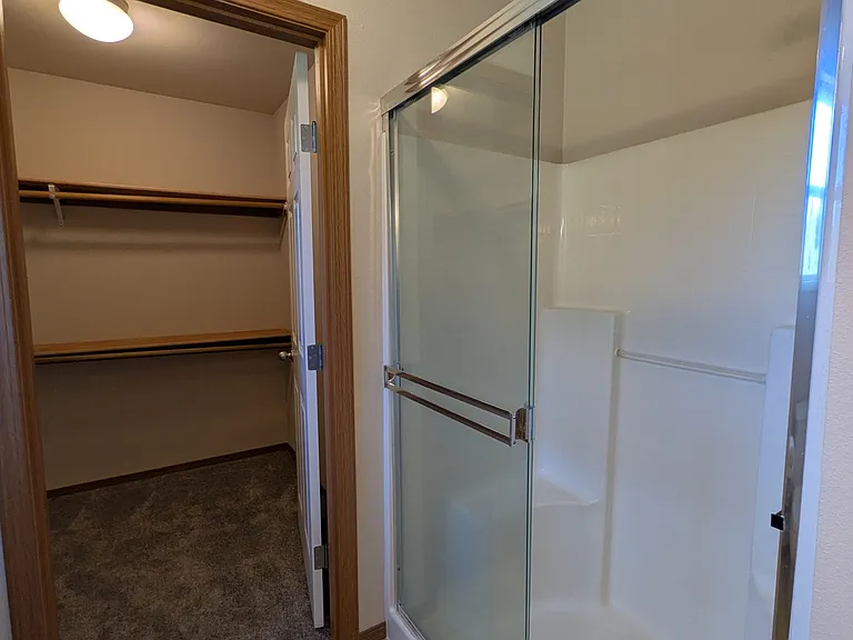 Primary shower and view of WIC