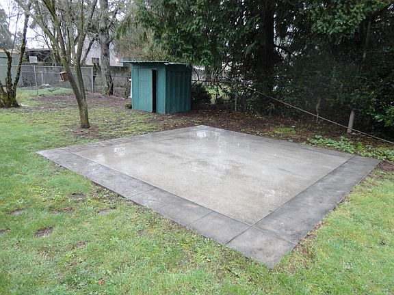 Concrete pad in yard