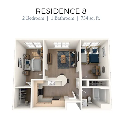 Floor plan 2BD, 1BTH N