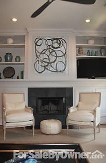 Family Room with built in cabinets