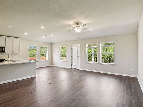 Kitchen, Living Room, and Dining Room