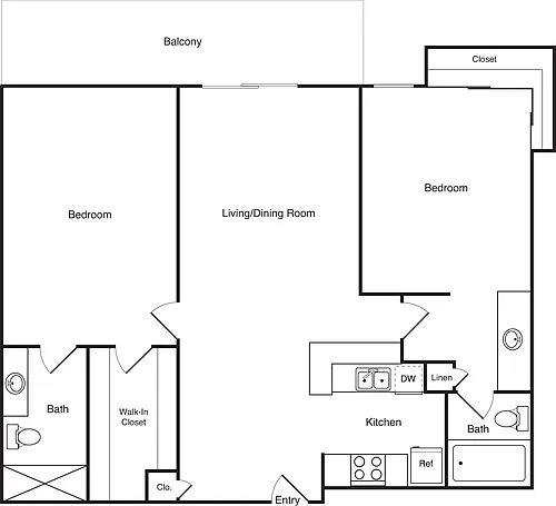 Floor plan 2 Bedroom B