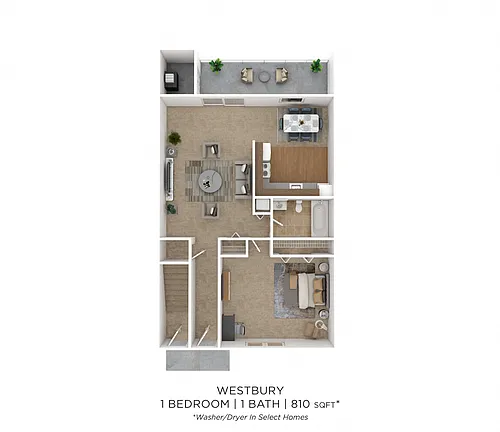 Floor plan One Bedroom - Westbury