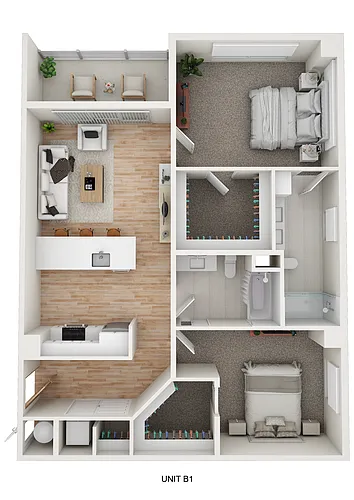 Floor plan B1 - Oasis - 2 Bedroom
