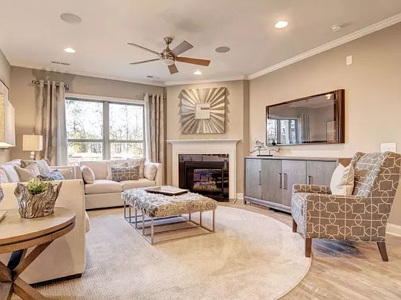 Living room with fireplace