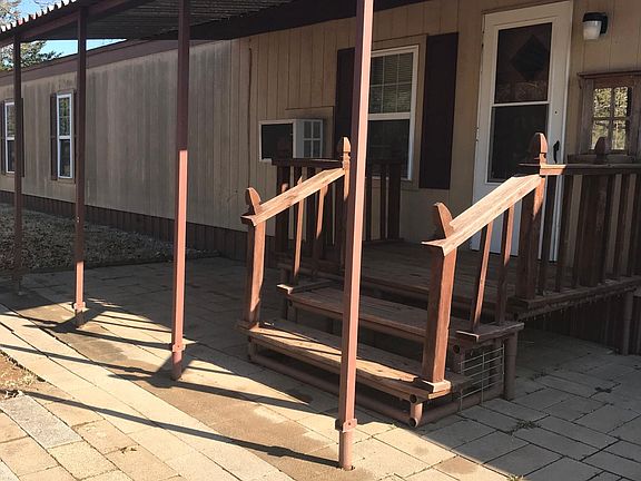 front door and porch