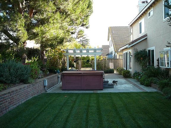 Backyard hot tub
