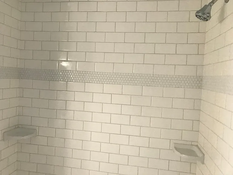 New tile in the tub/shower