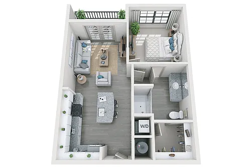 Floor plan Mallonee 1 Bedroom 1 Bath