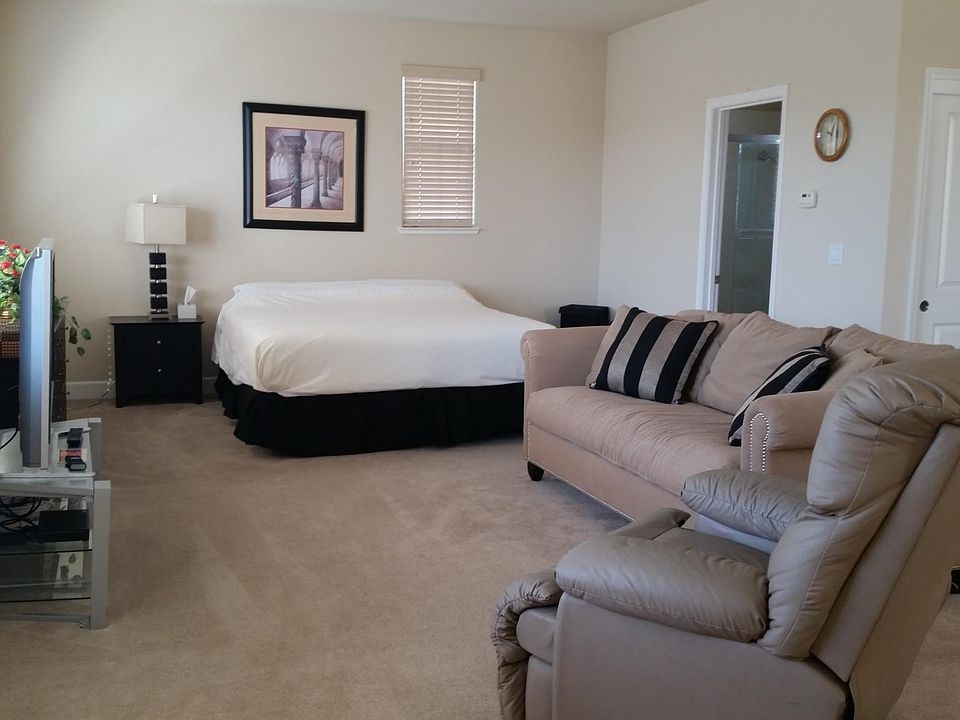 King size bed, couch and recliner