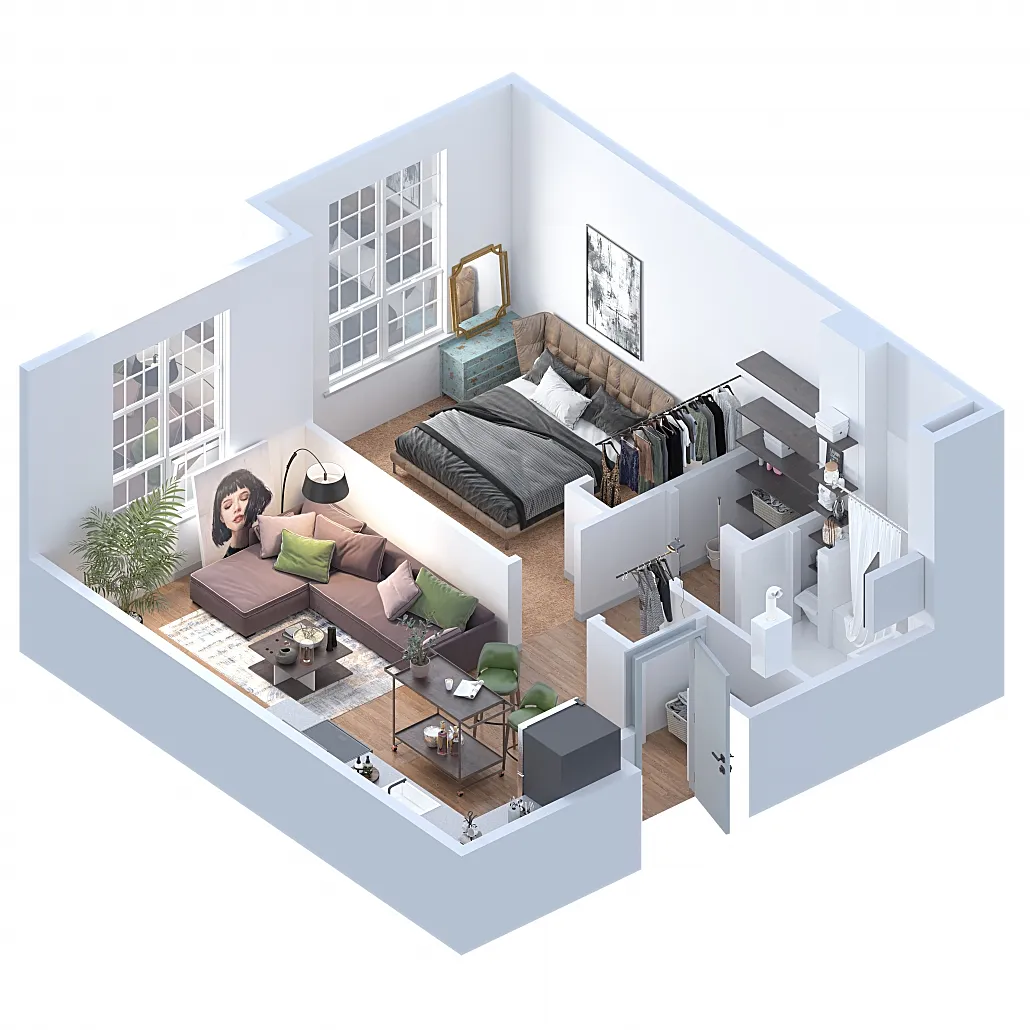 Floor plan 1 Bedroom