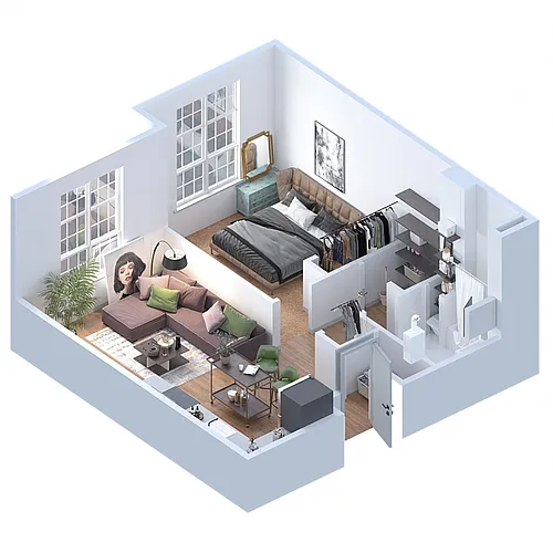 Floor plan 1 Bedroom