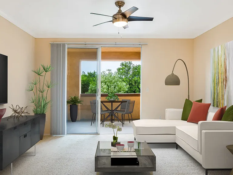 Living Room with Private Patio