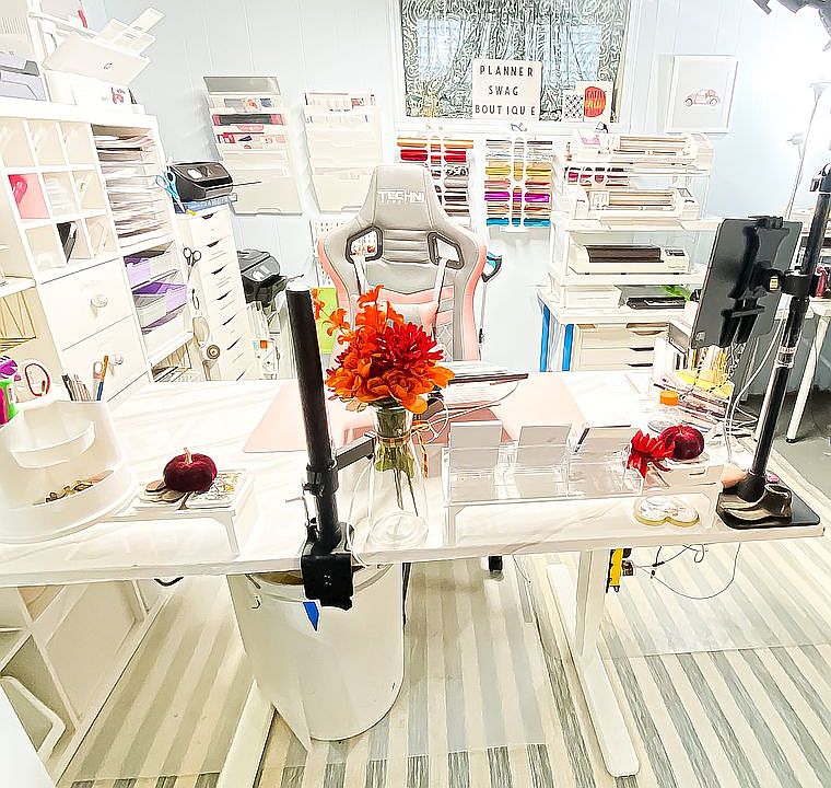 Craft room in the basement