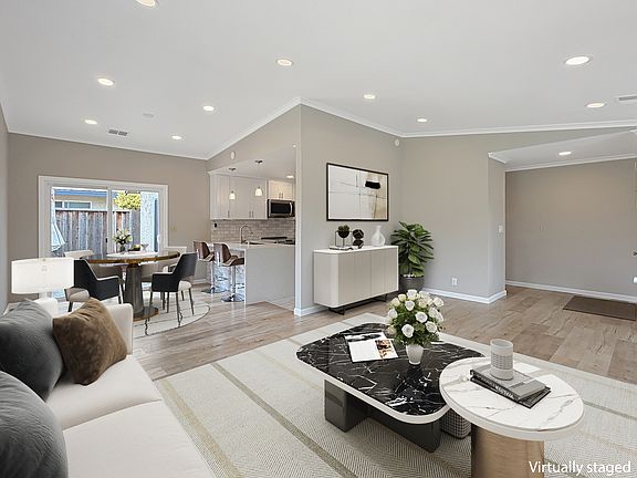 Virtually Staged Living Room And Dining Room