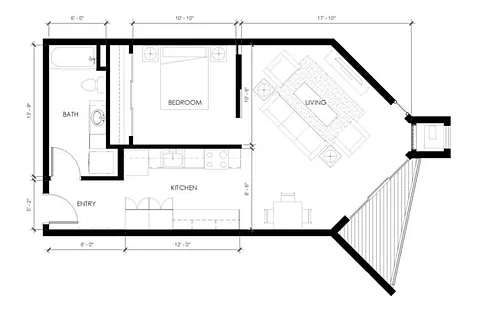 Floor plan 1BR-A