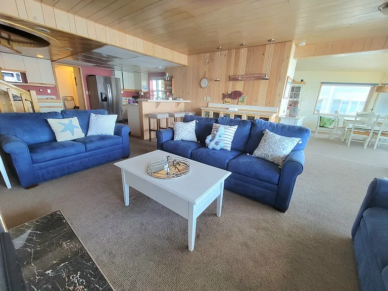 Main floor living room and kitchen space