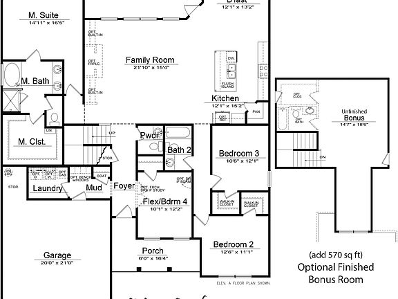 The Rockford-Front Entry Floor Plan