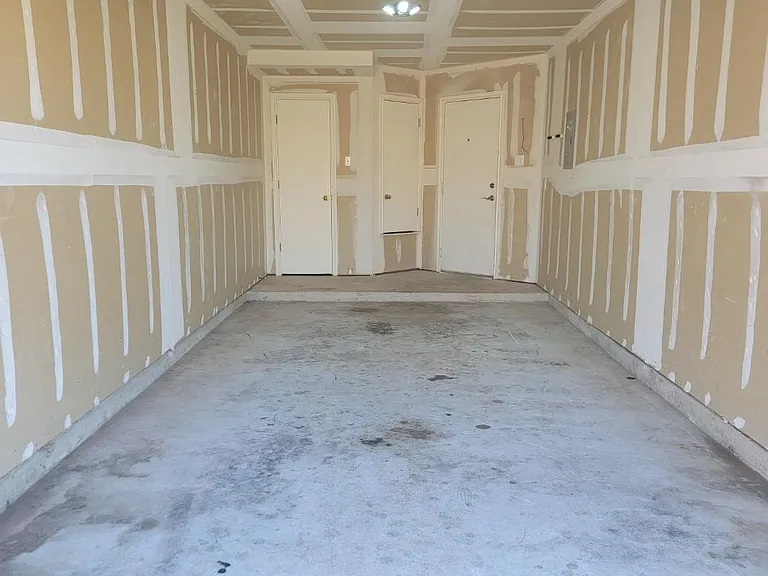 Attached garage with closet