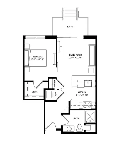 Floor plan Micro 1 Bedroom